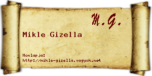 Mikle Gizella névjegykártya
